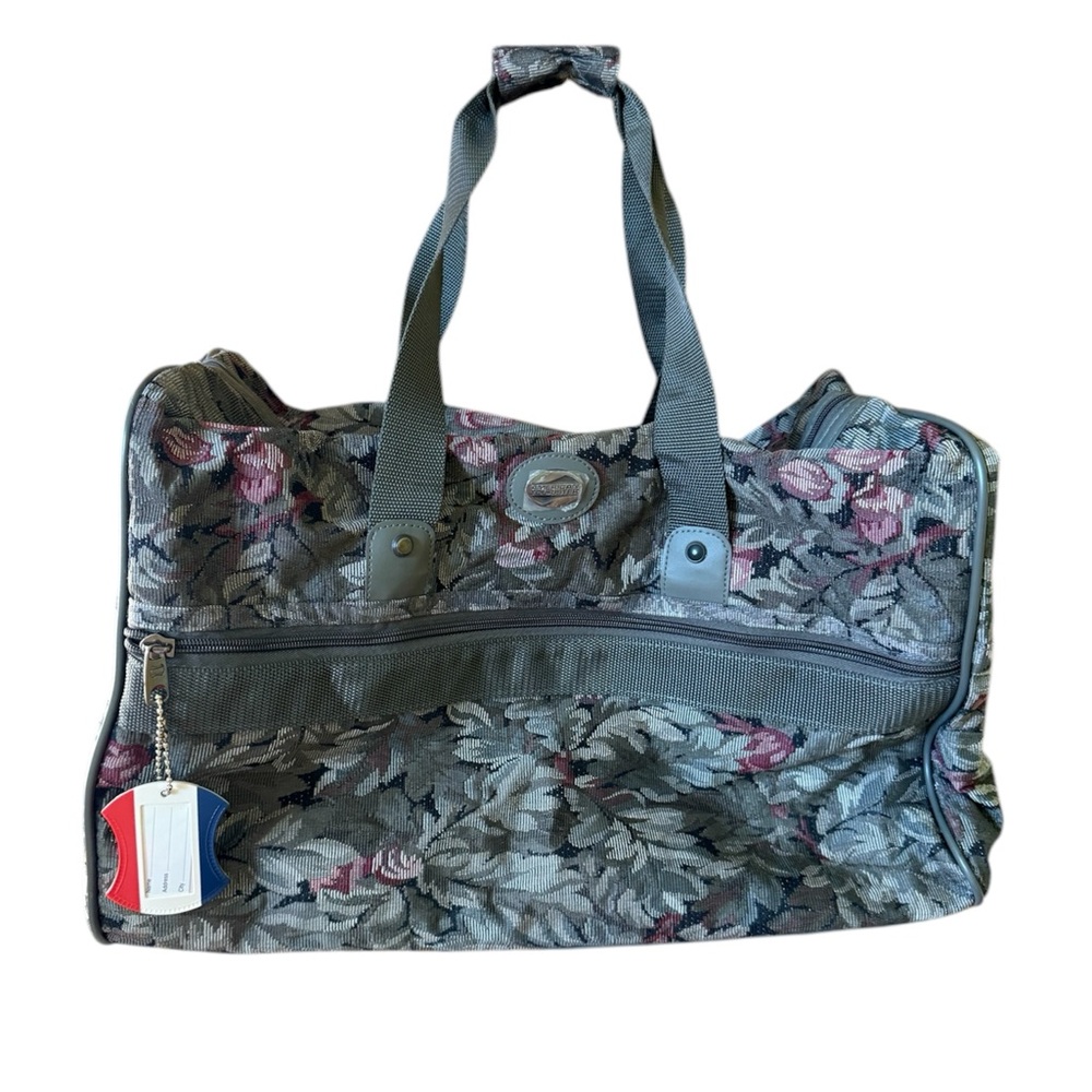 American Tourister Dark green leafy Tapestry Tote
Travel Bag Carry-on Vintage